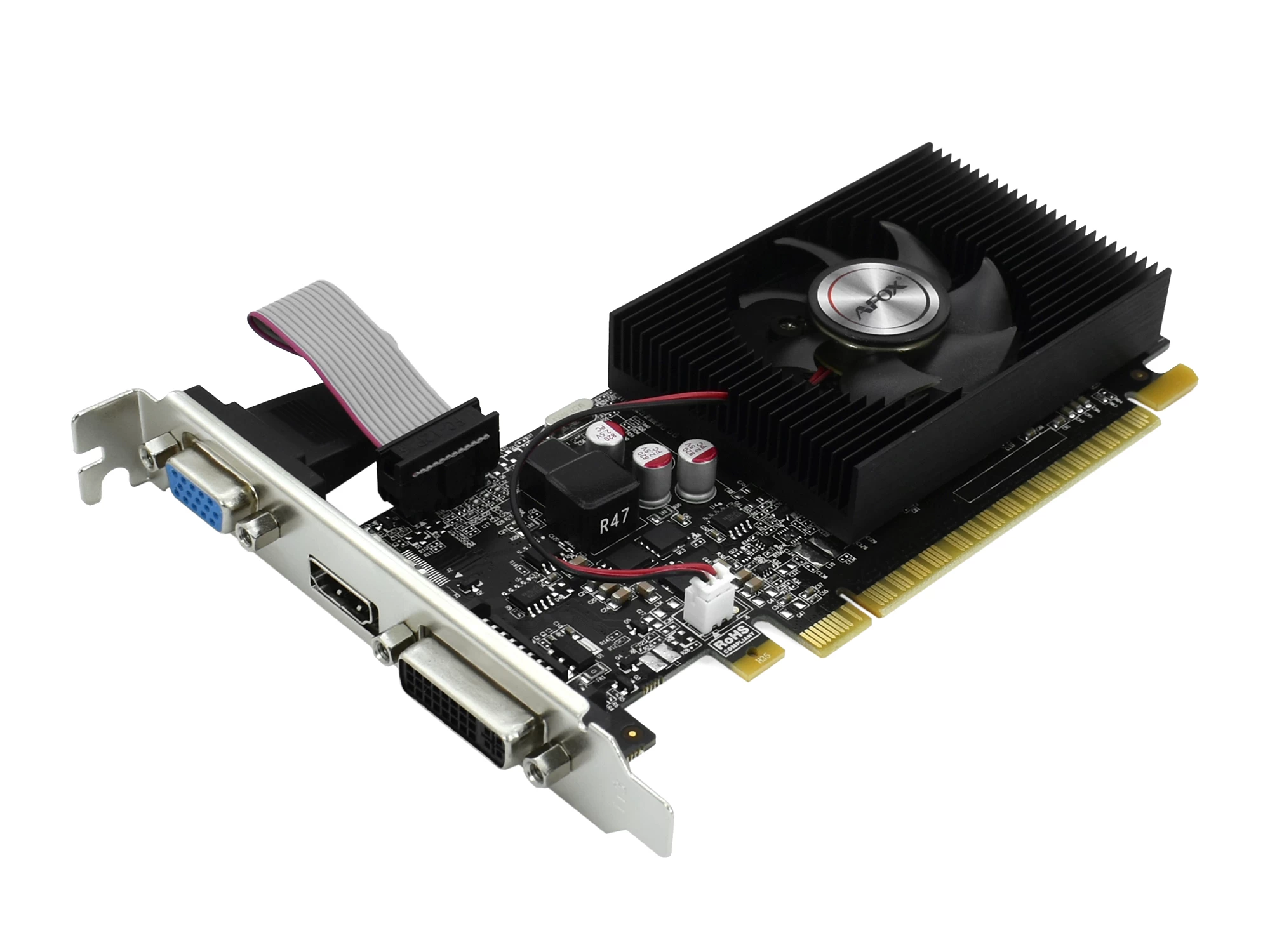 Видеокарта 2 Gb Afox GT610 [AF610-2048D3L7-V8], 2 GB ,SVGA PCI Express, GT 610 DVI/HDMI/VGA, DDR3/64