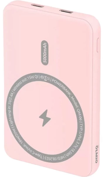 Зарядное устройство Power bank Olmio QM-06 5000mAh розовый