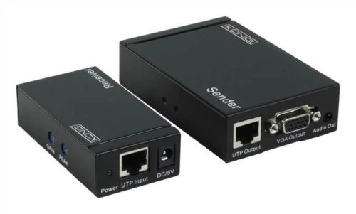Удлинитель Extender VGA удл-ль до 300м ч/з Сет.к. CAT6, чип AD8123