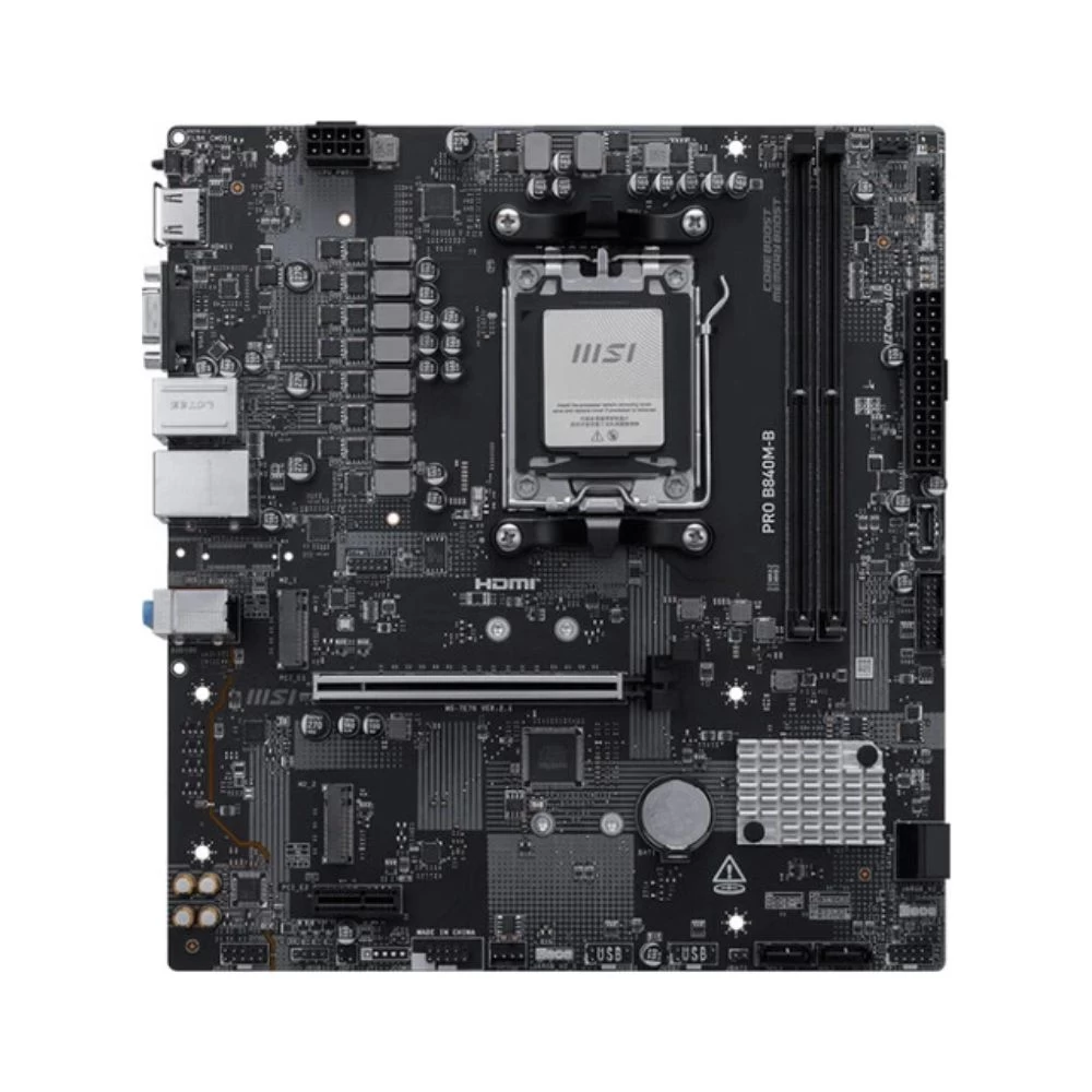 Мат.плата AMD MSI PRO B840M-B AM5 2xDDR5 4xSATA3 RAID 2xM.2 HDMI VGA mATX