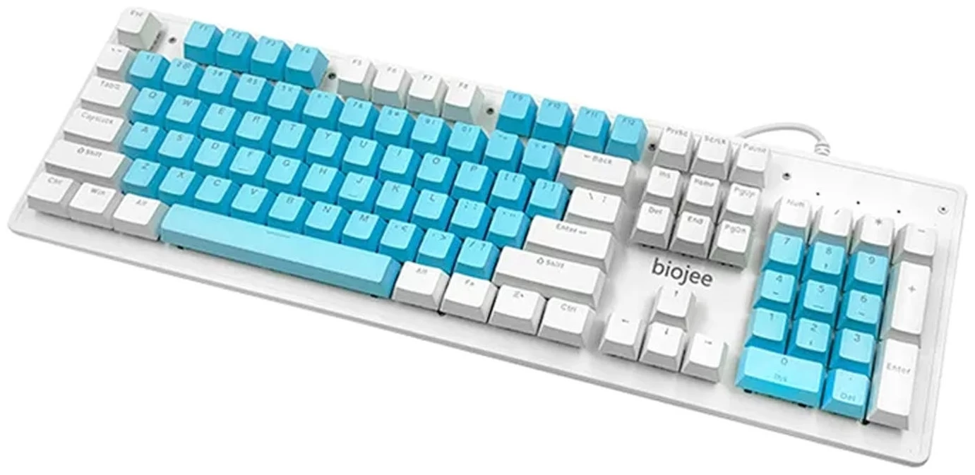 Клавиатура механика Boijee B104, сине-белая, красный вал