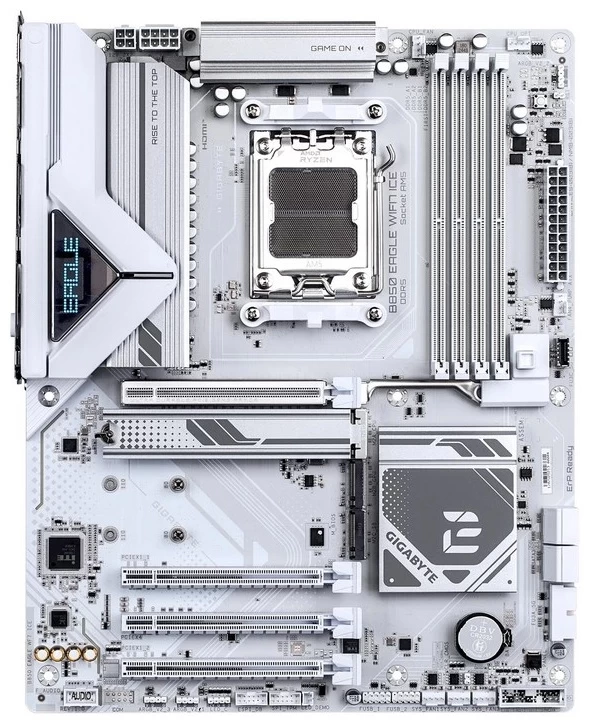 Мат.плата AMD Gigabyte B850 EAGLE WIFI7 ICE, AM5, 4xDDR5, DP+HDMI, 3xM.2, 2.5G LAN, BT5.4, ATX