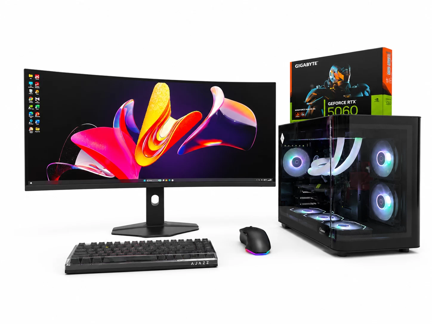 ИГРОВОЙ ПК с МОНИТОРОМ i5-13400F/B760M-F/Вод,охл MT360 BL/16 + 16 DDR4/1 Tb NVMe/RTX5060 8 Gb/Iota C50 BK/750W/34" Xiaomi 4K 180Hz/AK820/AJ139