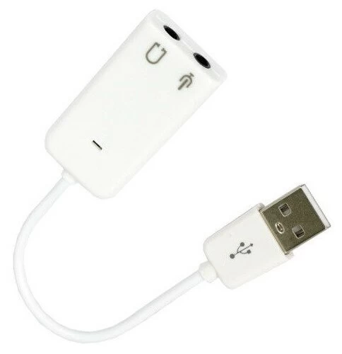 Звуковая карта USB Audio adapter 7.1, чип, белый, 10см.