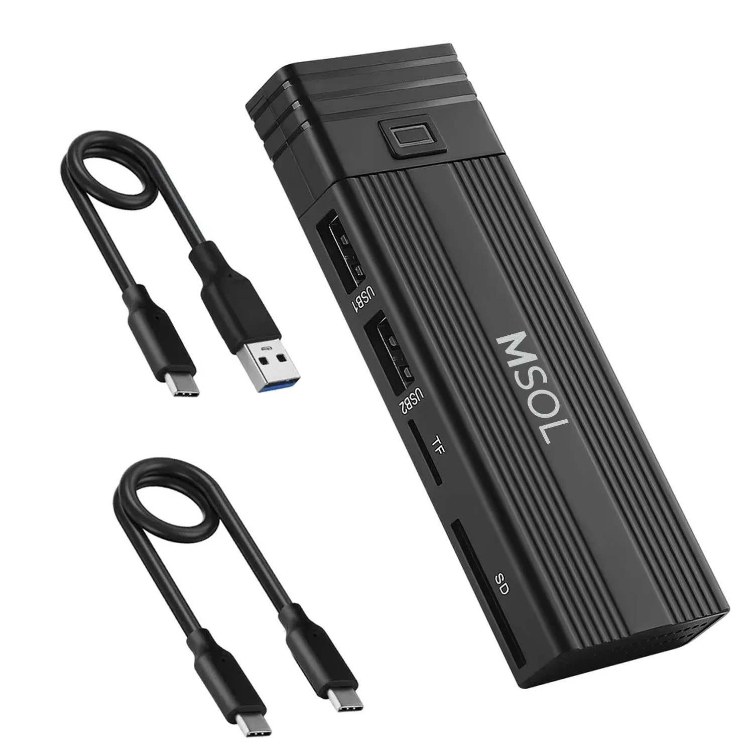 Внешний корпус SSD корпус M182 - M.2 NVMe/SATA, 2*USB 3.2/TF/SD