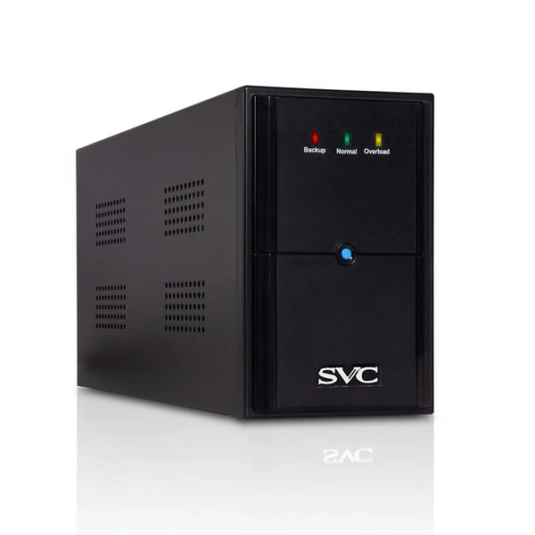 UPS, SVC, V-2000-L, Диапазон работы AVR: 175-275В, Бат.: 12В/9Ач*2шт., 2 вых.: Shuko CEE7, Чёрный