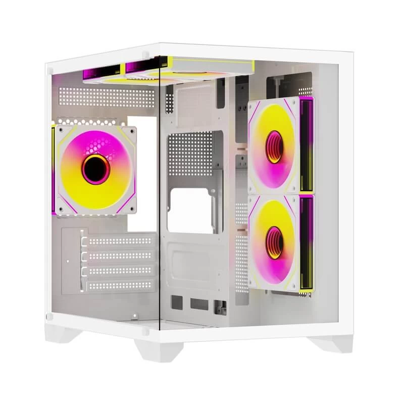 Корпус Wintek AQUABOX S05-W TG, Micro ATX, USB 1*3.0/2*2.0, HD+Mic, 5*12cm ARGB+contr, White