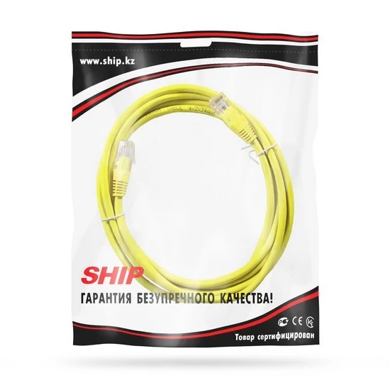 Патч Корд, SHIP, S3025YL0300-P, Cat.5e, UTP, LSZH, RJ-45, 3 м, Жёлтый, Пол. пакет
