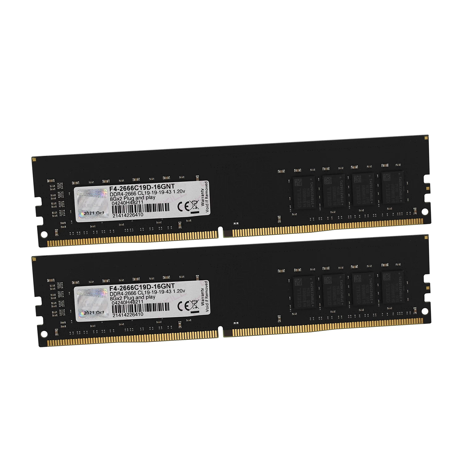 DDR4 G.SkilL 16 Gb KIT F4-2666C19D-16GNT (Kit 2x8GB), DDR4, 16GB, DIMM <PC4-21300/2666MHz>