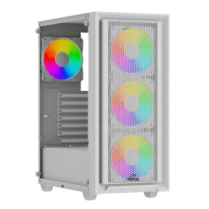 Корпус Wintek Apollo 802-W-M TG, ATX/Micro ATX, USB 1*3.0/2*2.0, HD+Mic, 4*12cm ARGB+contr, White