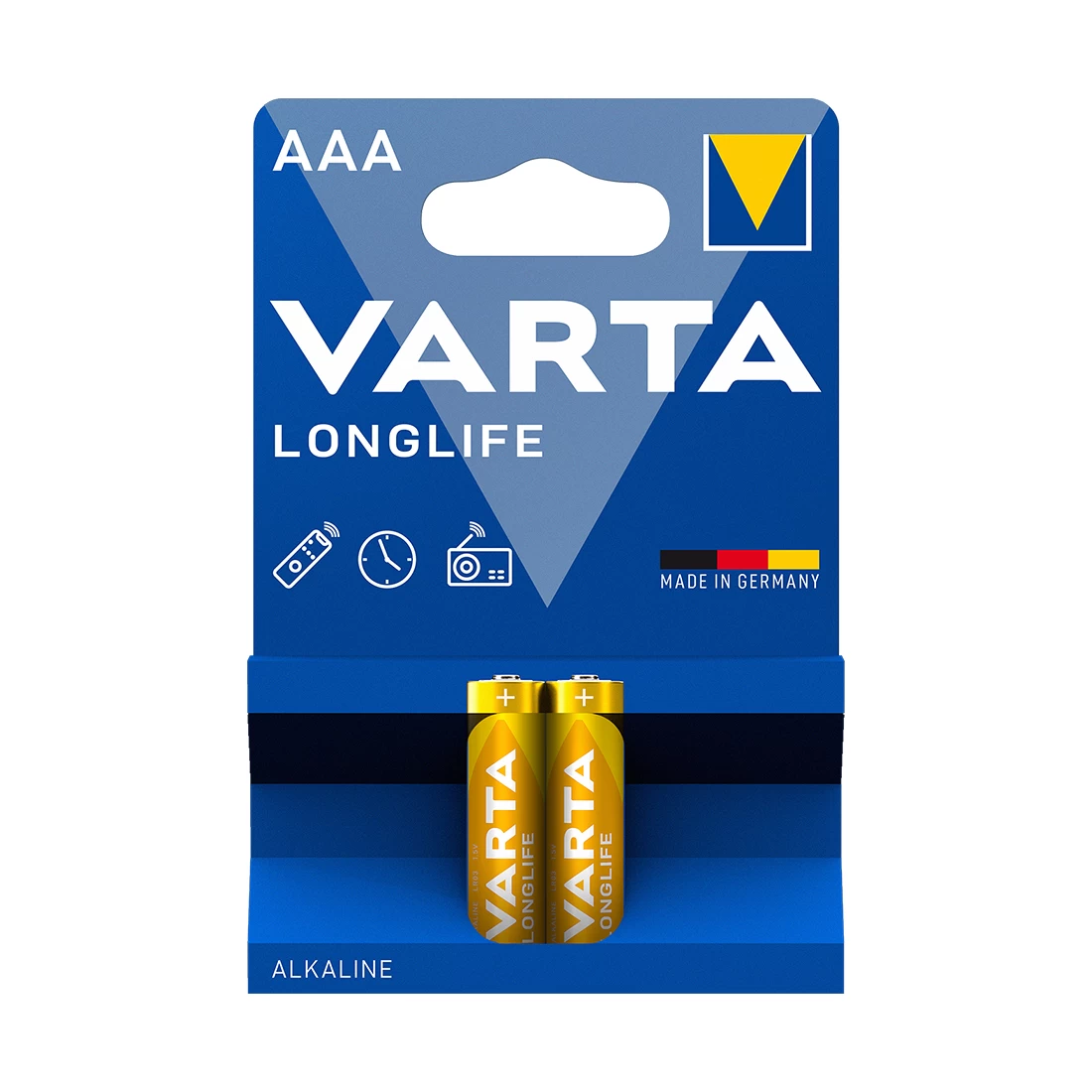 Батарейка VARTA, LR03 Longlife Micro, AAA, 1.5 V, 2 шт., Блистер