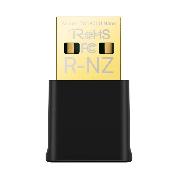 Сетевой адаптер беспроводной USB AX1800 Tp-Link Archer TX1800U Nano <Wi-Fi 6 Двухдиапазонный Wi‑Fi USB‑адаптер, 1201 Мбит/с на 5 ГГц + 574 Мбит/с на 2
