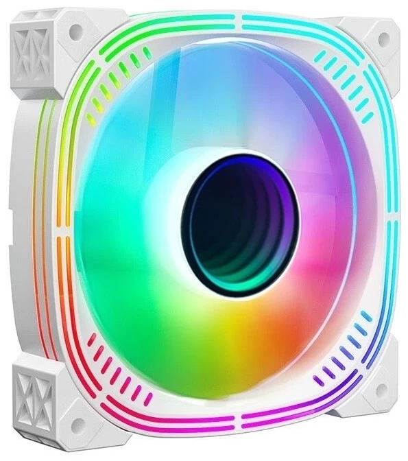 Вентилятор для корпуса Wintek I-12-W ARGB CONTRARY BLADES, 12 см, 3 pin ARGB + 4 pin PWM, White