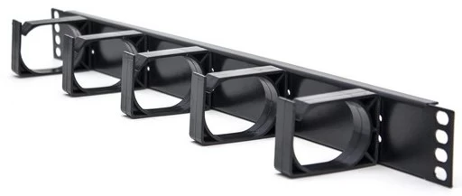 Кабельный организатор, SHIP, 701402120, Тип 5 пластиковых колец, 1U, Чёрный