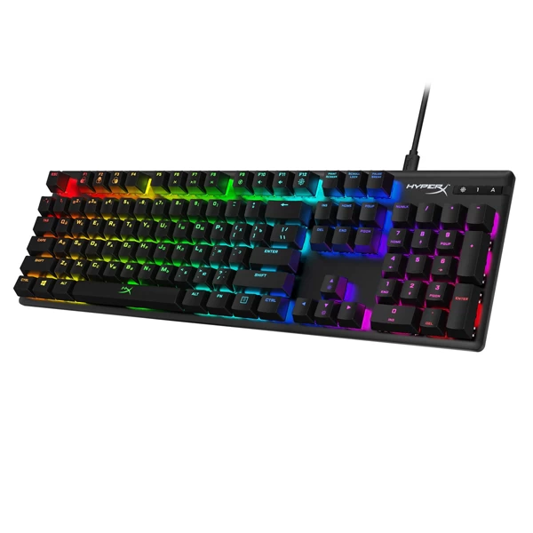 Клавиатура HyperX, 4P4F6AX#ACB, HX-KB6RDX-RU, Alloy Origins, Игровая, Механическая, HyperX Red switch, USB, Подсветка RGB, Размер: 175,31*443,2*35,68 