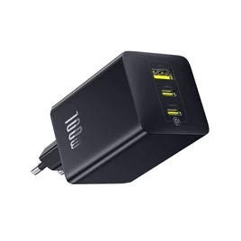 Адаптер питания, Baseus, EnerFill FE11, P10182102213-00, БЕЛЫЙ GaN 6, 2C+U, 100 Вт, USB-C1/C2: 5В⎓3А / 9В⎓3А / 12В⎓3А / 15В⎓3А / 20В⎓5А,