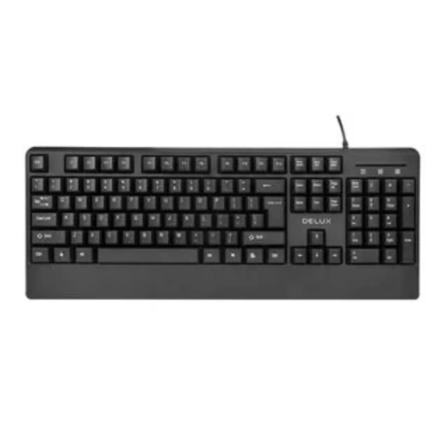 Клавиатура, Delux, DLK-6010UB, USB, Анг/Рус/Каз, Чёрный