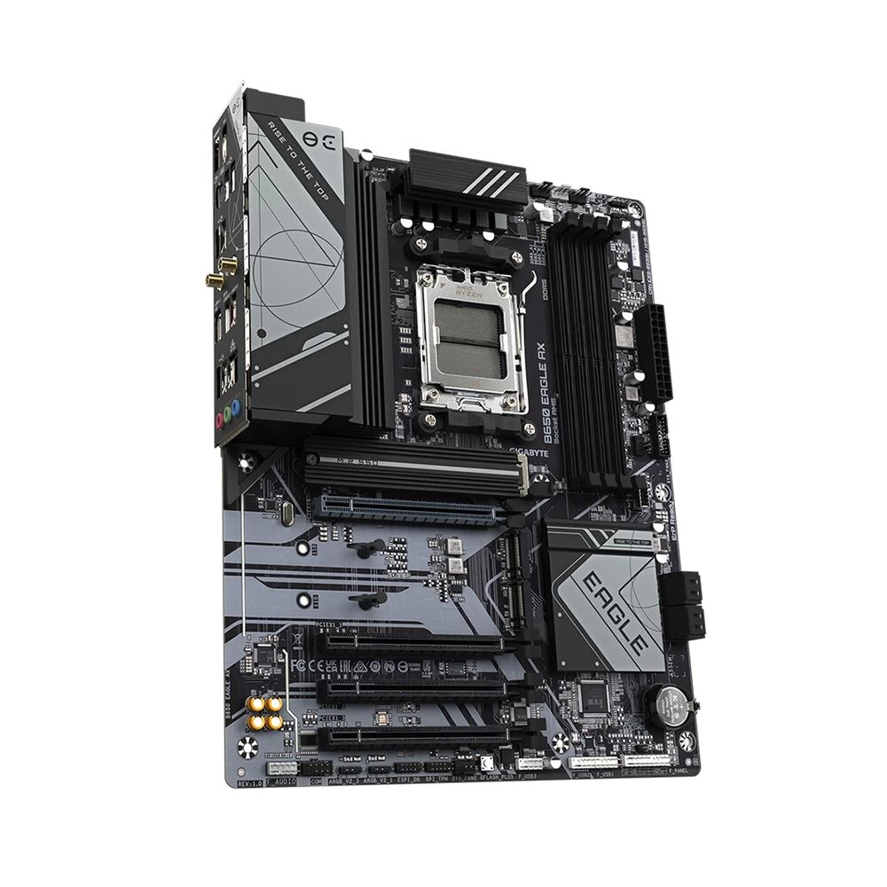 Мат.плата AMD Gigabyte, B650 EAGLE AX, AM5, B650, 4xDDR5,4xSATA3, 3xM.2 (PCIe 4.0 x4/x2), RAID, 1xHDMI, 1хDP, 4xPCI-Ex16, WiFi, ATX (3 года) Мат.плата AMD Gigabyte, B650 EAGLE AX, AM5, B650, 4xDDR5,4xSATA3, 3xM.2 (PCIe 4.0 x4/x2), RAID, 1xHDMI, 1хDP, 4xPCI-Ex16, WiFi, ATX (3 года)