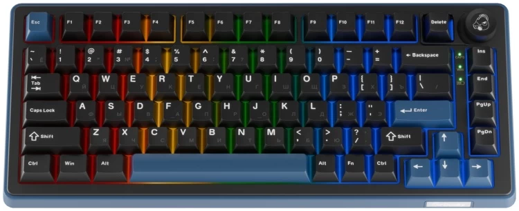 Клавиатура, Ducky, OK-M-75, Wine Red Switch, Игровая, Механическая, 75%, Ducky Linear Inductive Switch, USB, 2,4 ГГц, Bluetooth, Подсветка RGB, Размер