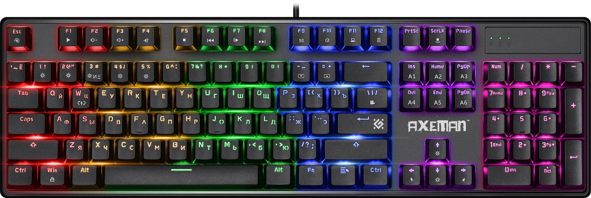 Клавиатура игровая механическая Defender Axeman GK-302 RU черный