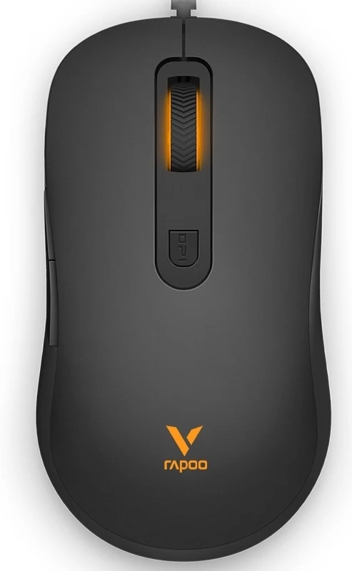 Мышь Rapoo, V16RGB, Игровая, Оптическая, Проводная, 2000 dpi, Длина кабеля 1,8 метра, Чёрный