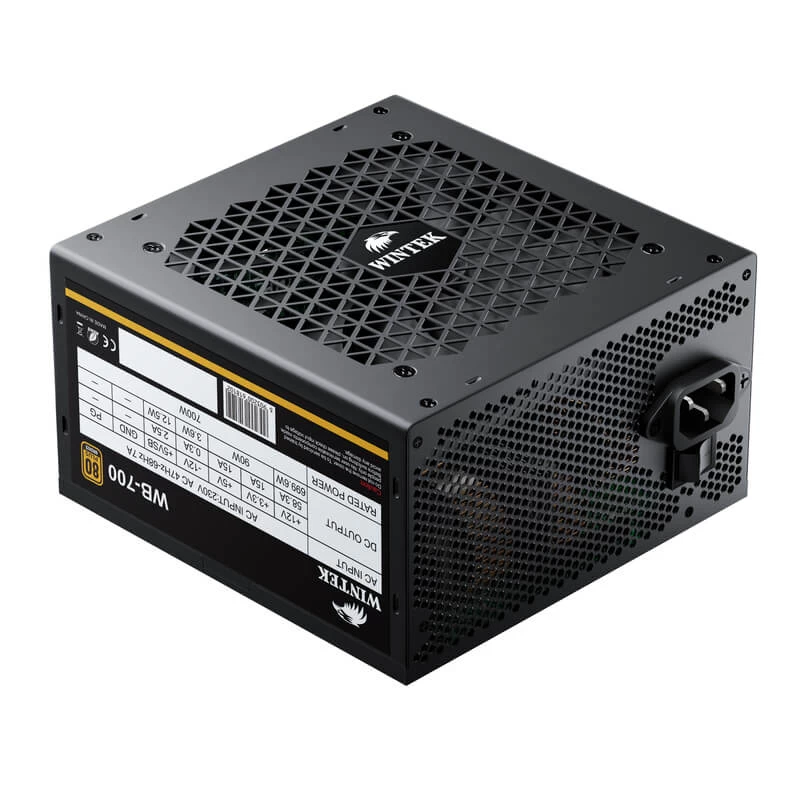 Блок питания Wintek WB-700, 700W, APFC, DC-DC, EMI, 20+4, 1*P8 (4+4), 2*P6+2, 6*SATA, 2*MOLEX, 80+ Bronze, black