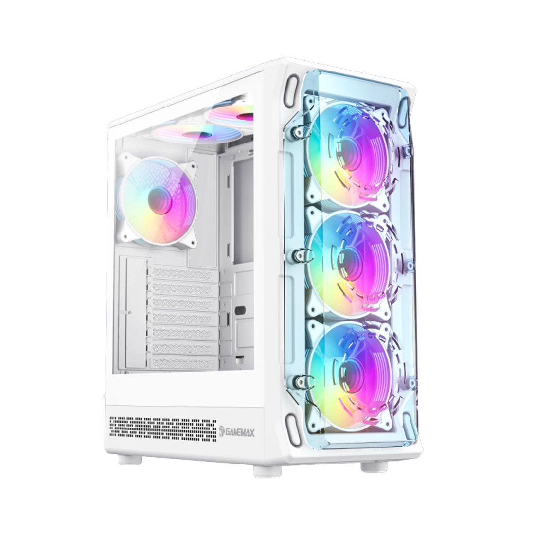 Корпус Gamemax, Starlight 2 AW White, 12380500002, Mid Tower, ATX/M-ATX/M-ITX/E-ATX, USB2.0*2 / USB3.0*1 / Type-C*1 / HD-Audio, Кулер 6*12см ARGB, Выс