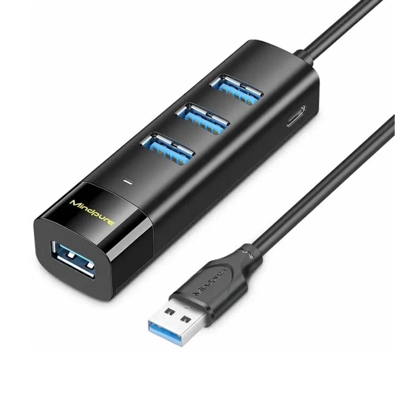 Расширитель USB Hub3.0 `Mindpure` US022, LX10612, 0.3м, 4-порта, чёрный