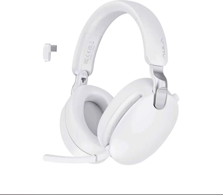 Наушники с микрофоном AULA A500 White, ANC,1000mAh, BT5.4, Type-C