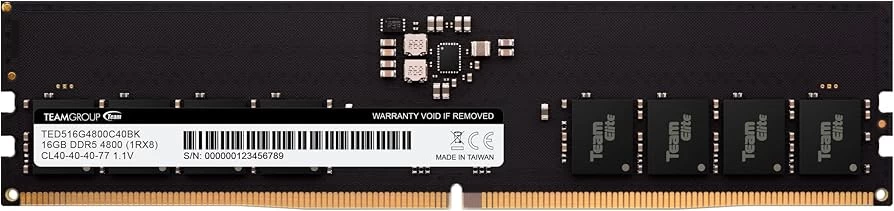 DDR5 16GB 4800MHz DDR5 Team Group ELITE PC5-38400 CL-40 TED516G4800C4001 DDR5 16GB 4800MHz DDR5 Team Group ELITE PC5-38400 CL-40 TED516G4800C4001