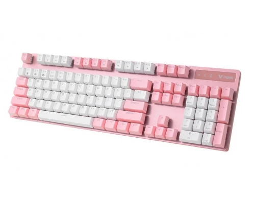Клавиатура, V500PRO Wireless, РОЗОВАЯ Игровая, USB, 2,4 Ггц, Bluetooth 5.0, Кол-во стандартных кл Клавиатура, V500PRO Wireless, РОЗОВАЯ Игровая, USB, 2,4 Ггц, Bluetooth 5.0, Кол-во стандартных кл