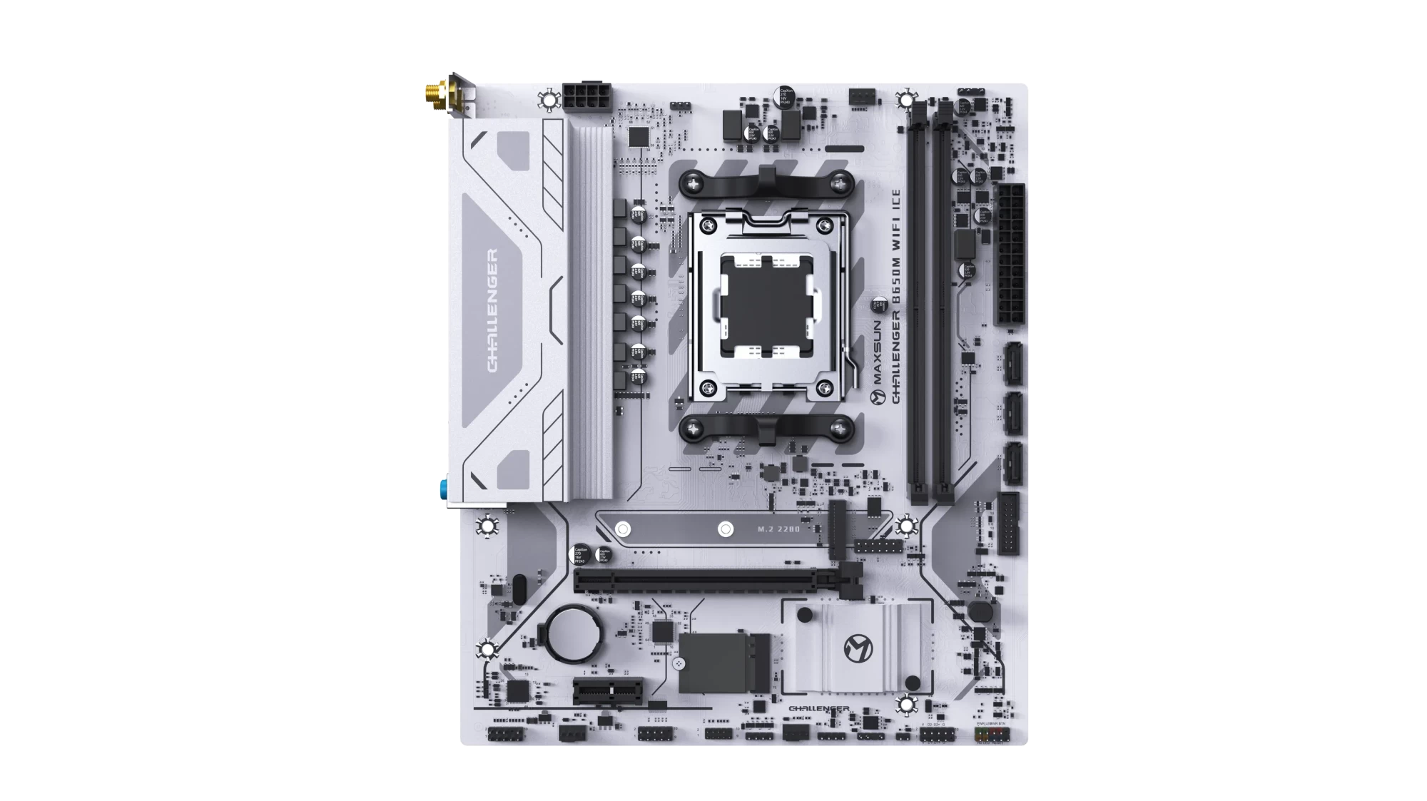Мат,палат AMD MaxSun Challenger B650M WIFI ICE, AM5, 2xDDR5, PCIe4.0, HDMI+VGA, M.2, mATX