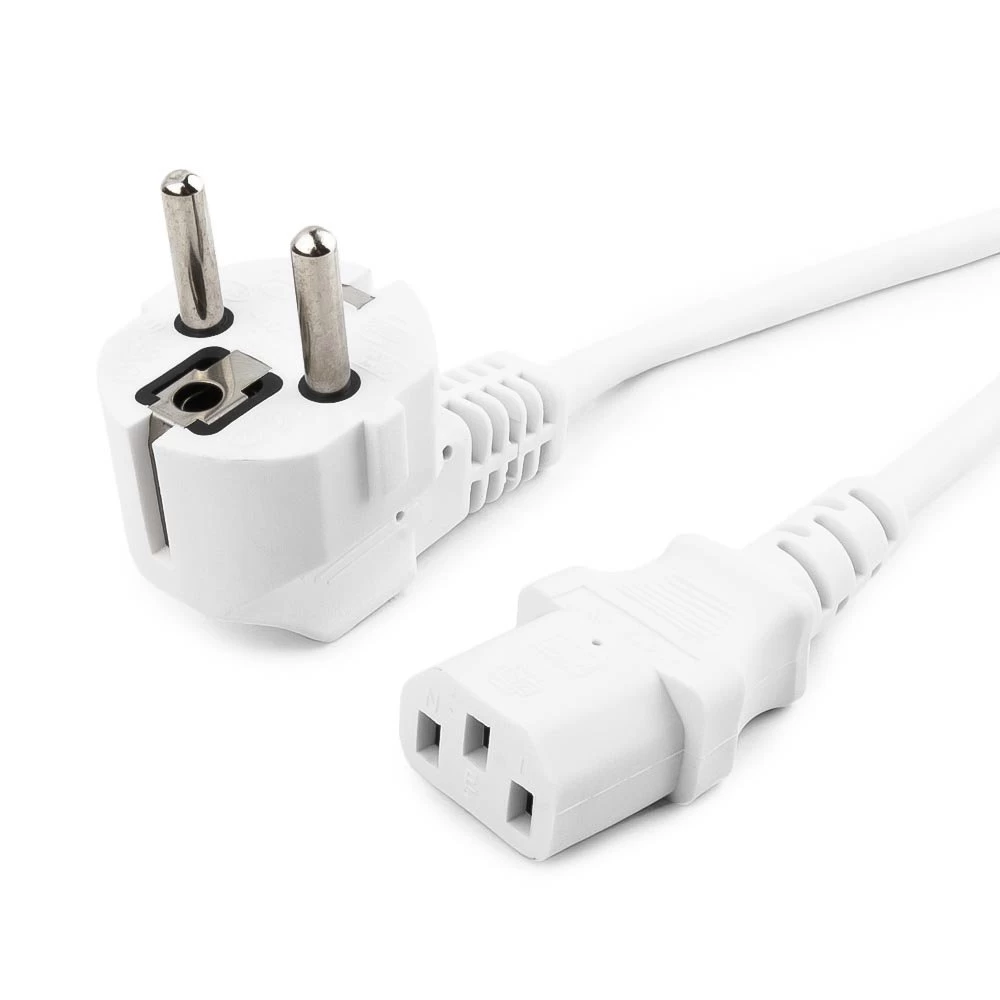 Кабель питания, Cablexpert PC-186W-VDE, 1.8м, Белый ,Cable power, Schuko - C13, white