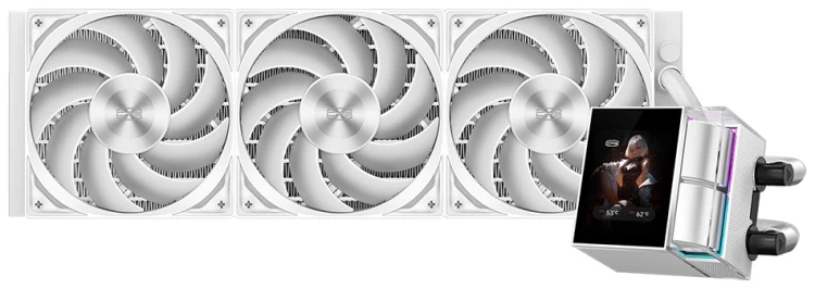 Водяное охлаждение для CPU PCCooler DS360 Display WH TDP 310W 115X/1200/1700/1851/AM4/AM5 Белый
