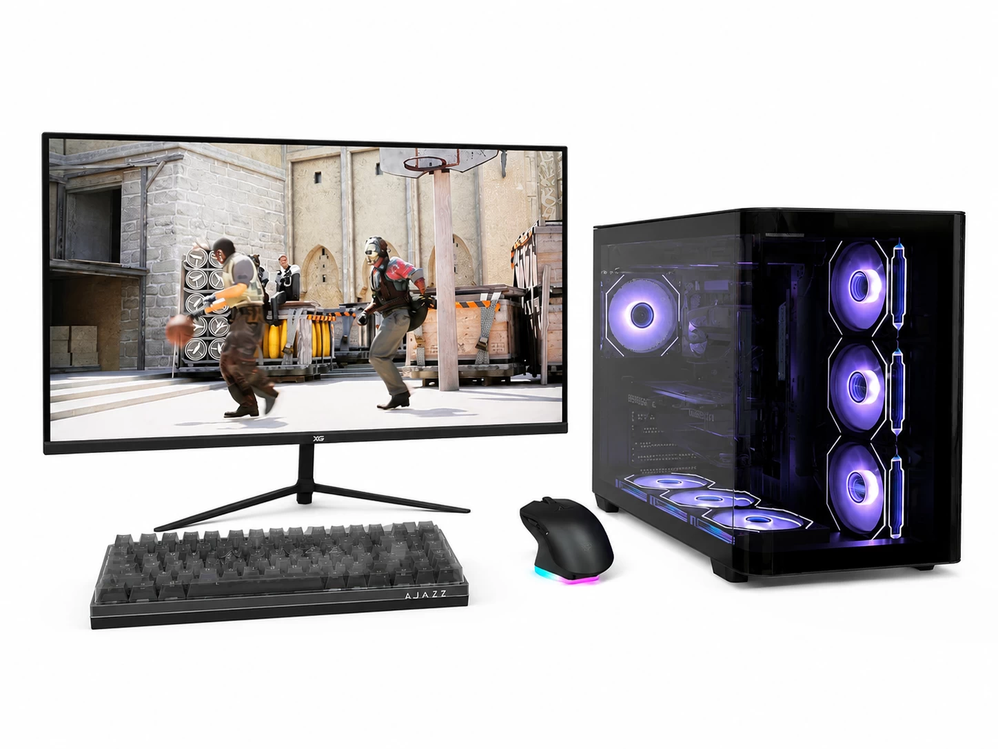 ИГРОВОЙ ПК с МОНИТОРОМ i5-14400F/B760M-H2/Вод,охл DA360 ARGB/8+8 DDR5/1 Tb NVMe/RTX5060 8 Gb/P500C-G-BK-V1/850W/27" XG 240Hz/AK820/AJ159