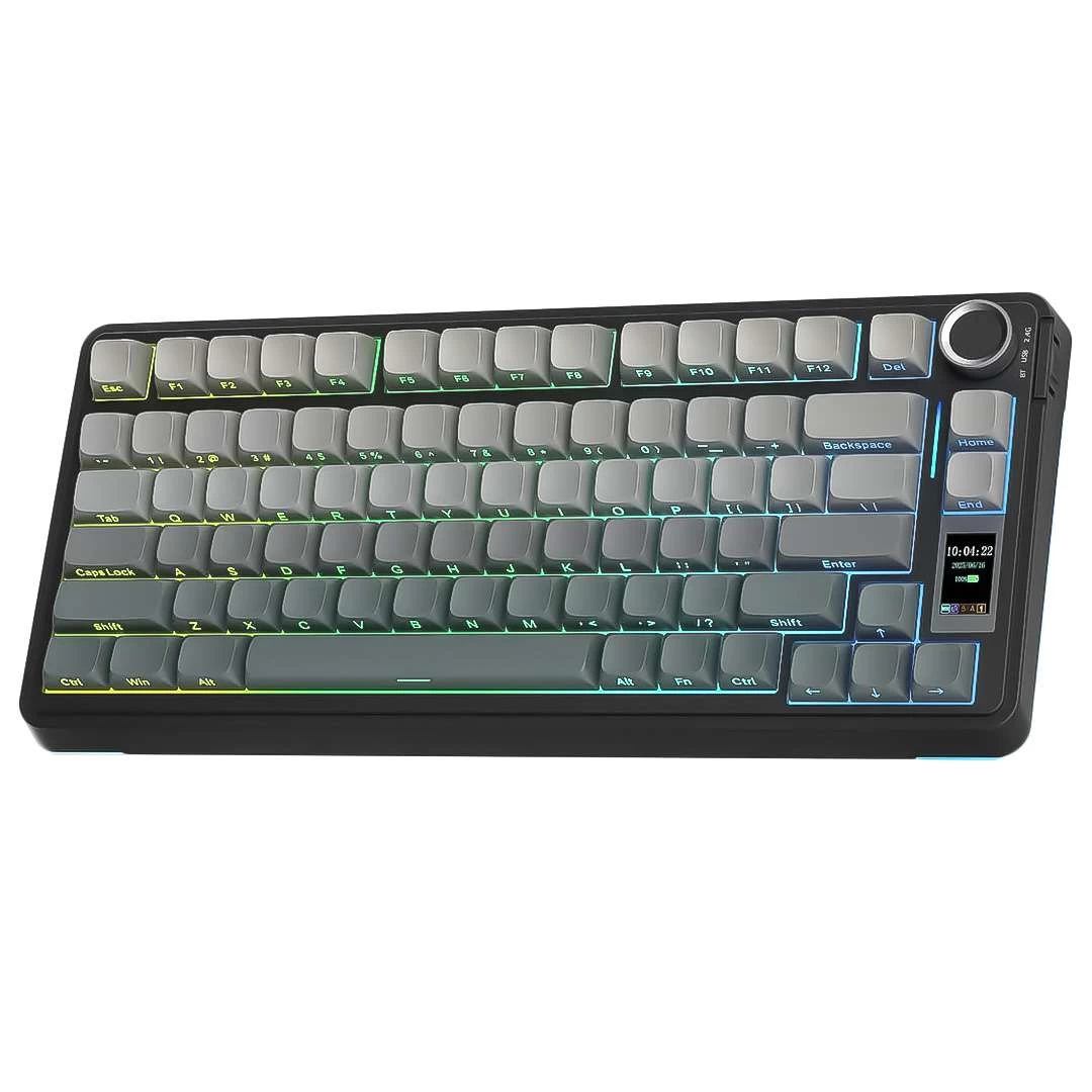 Клавиатура AULA S75 Pro, Black, Gradient Grey, mechanical, Seiya switch, 80 keys EN, 2.4/BT/USB-C