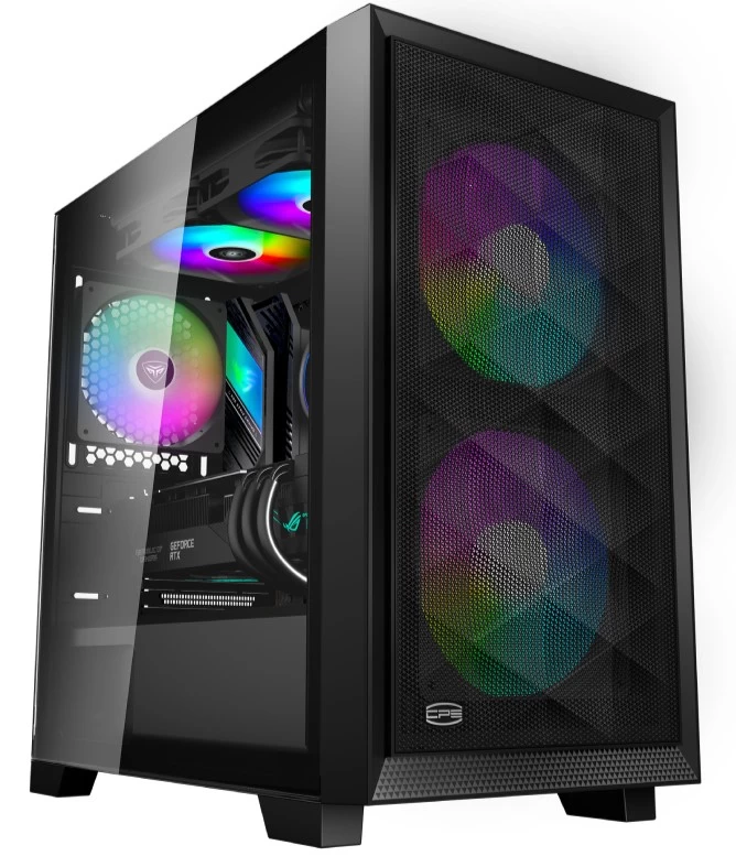 Корпус PCCooler C3D310 ARGB BK mATX/ITX 2x3.5", 2x2.5", USB3.0, 2xUSB2.0, 2xFAN ARGB included,  Black