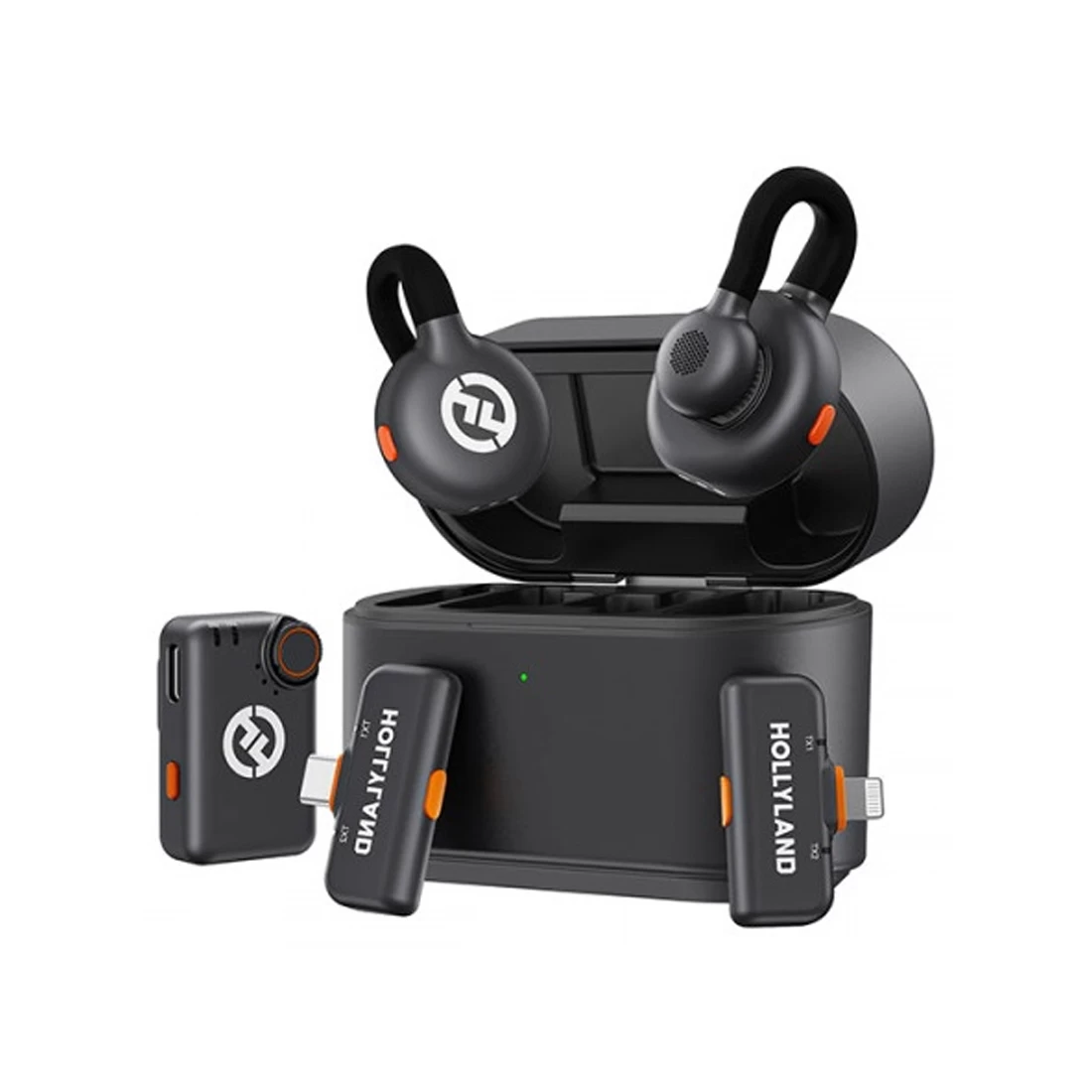 Петличный микрофон, Hollyland, Lark M2S Combo, Невидимое крепление, 48 кГц/24 бит Hi-Fi звук, Подавление окружающего шума, 30 часов работы, Универсаль