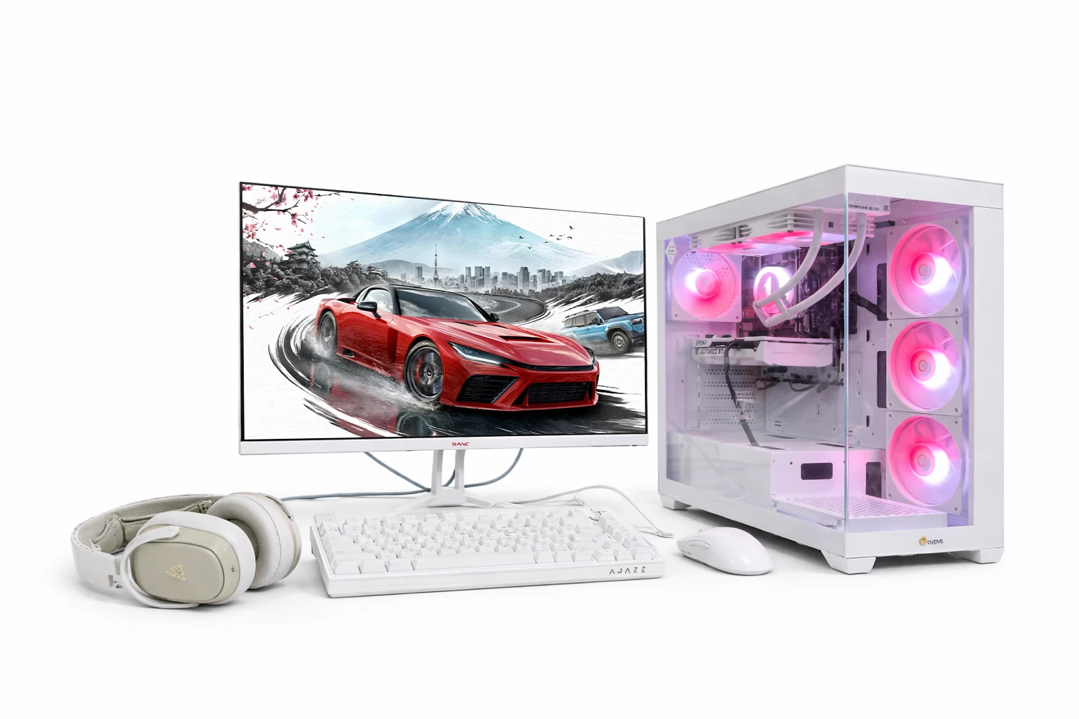 ИГРОВОЙ ПК с МОНИТОРОМ/ i5-13400F/H610M WiFi/Вод,охл TS1 240 W/8+8 DDR4/1 Tb NVMe/RTX5060 8 Gb/Gamma C72 WH/750W/23.8" Sanc 200Hz/AK820/AJ139/AHM09