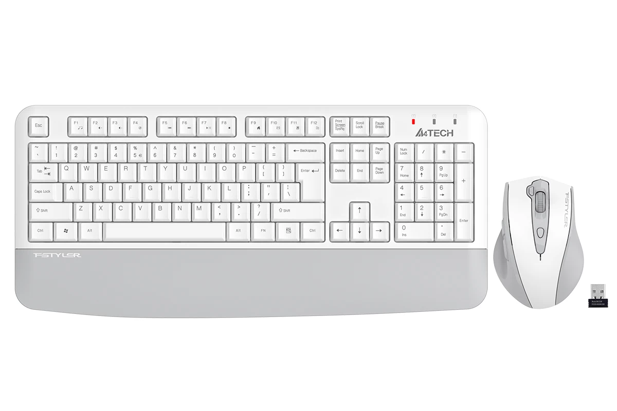 Клавиатура+мышь беспроводная A4tech Fstyler FG2500SPlus White