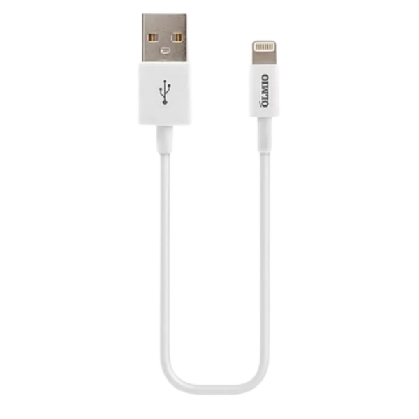 Кабель OLMIO DELUXE, USB 2.0 - lightning, 1м, 2.1A, белый