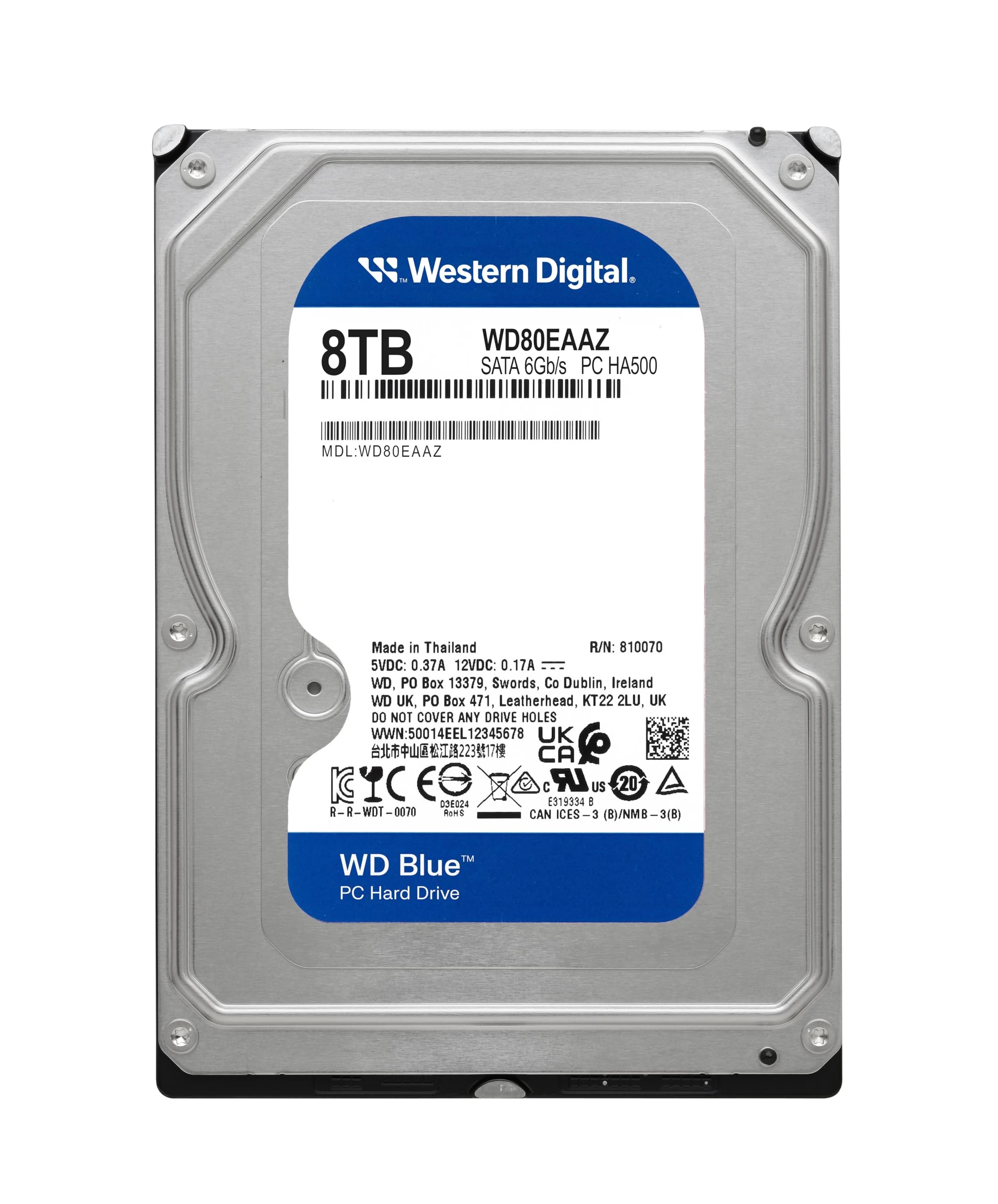 Винчестер 8 Tb Western Digital Blue SATA 6Gb/s 256Mb 5640rpm WD80EAAZ