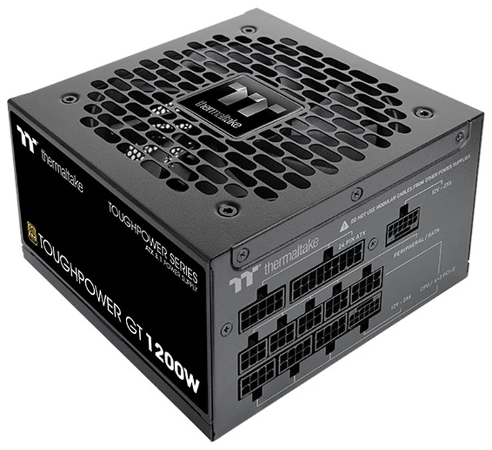 Блок питания, Thermaltake, TOUGHPOWER GT 1200W, PS-TPT-1200FNFAGE-3, 1200W, ATX, 80 PLUS Gold, 20+4 pin, 5*PCI-E 6+2 pin, 1*PCI-E 12+4 pin, 6*SATA, 2*