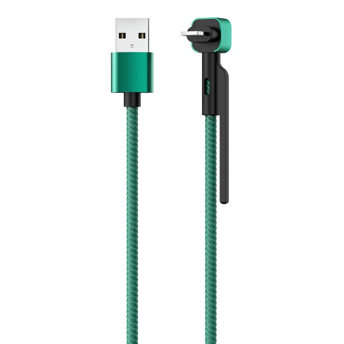 Кабель OLMIO STAND, USB 2.0 - lightning, 1.2м, 2.1A, зеленый
