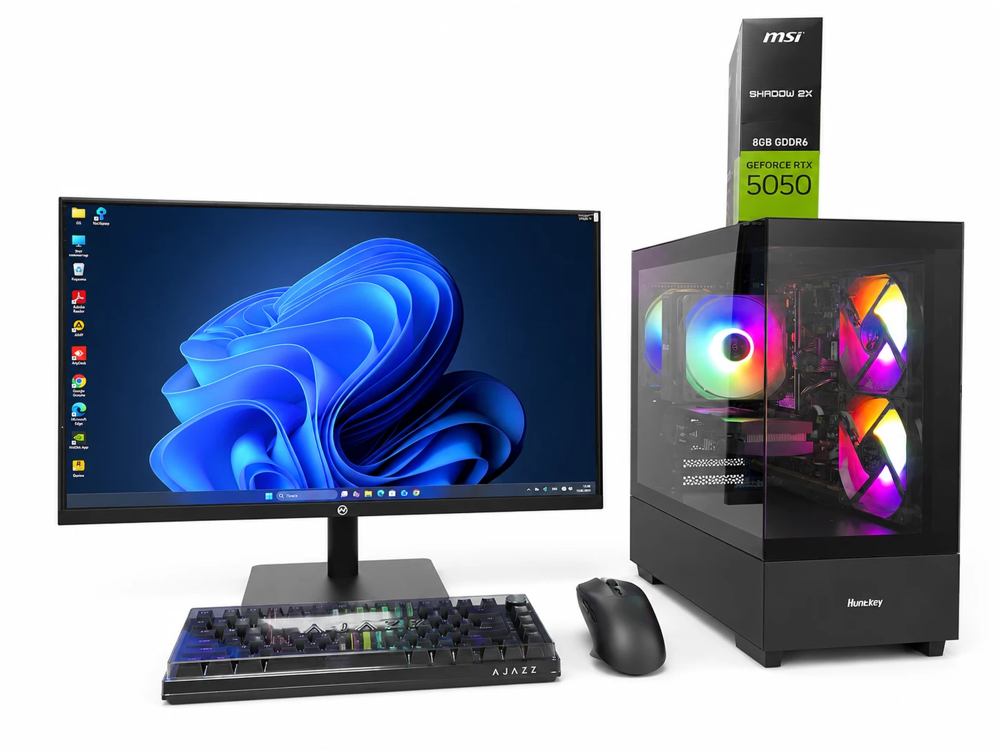 ИГРОВОЙ ПК с МОНИТОРОМ i5-12400F/H610M-E/EX400S/8+8 DDR4/ 1 Tb NVMe/RTX 5050 8Gb MSI/G35/A650BNL/27" ONVYX 240Hz/AK820/AJ139
