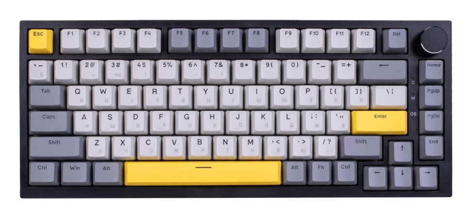 Клавиатура, Ajazz, AK820/Moon/GWY, AK820, Игровая, Механическая, 75%, Moon Switches, USB, Подсветка RGB, Анг/Рус.
