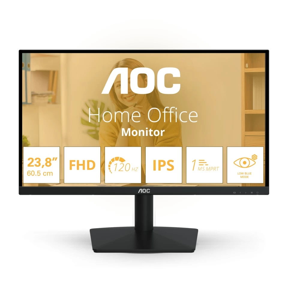 Монитор 23,8" AOC 24B15H3/01 IPS 1920x1080 120Hz 1ms 250 cd/m 1300:1 HDMI VGA Черный