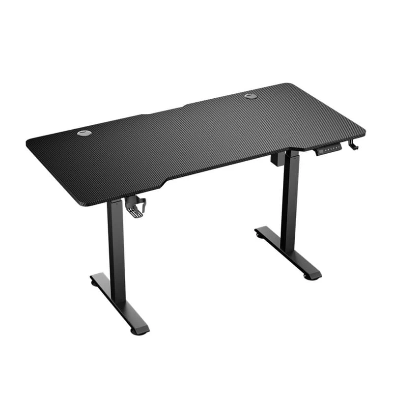 Компьютерный стол, 1STPLAYER, MOTO-E-1460-18-BK, 2 коробки, Поверхность - ABS,P2PB, Основание - алюминий, 140*60*(72-117) см, Черный