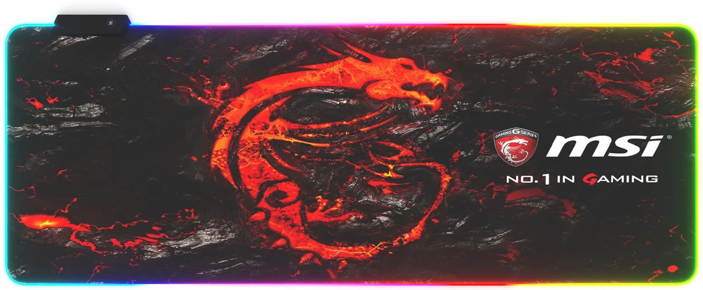 Коврик игровой LED 80*30*0.4 MSI Dragon, RGB-окантовка, USB