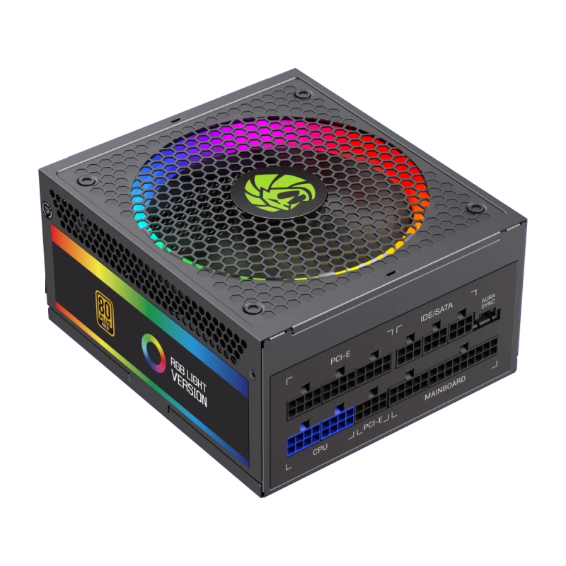 Блок питания Gamemax RGB-Smart 850 PRO, 2141-0850B0031, 850W, Gold, ATX3.1, APFC, 20+4 pin, 2*4+4pin, 8*Sata, 3*Molex, 3*PCI-E 6+2 pin, 1*PCI-E 12+4pi